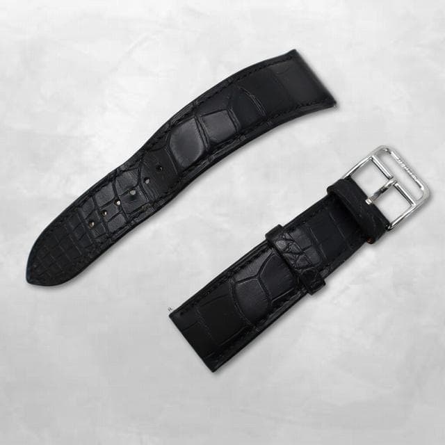エルメス 20mm クロコ型押し バンド ベルト BLACK(ブラック)