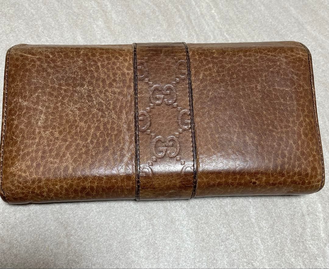 GUCCI ブラウンレザー長財布