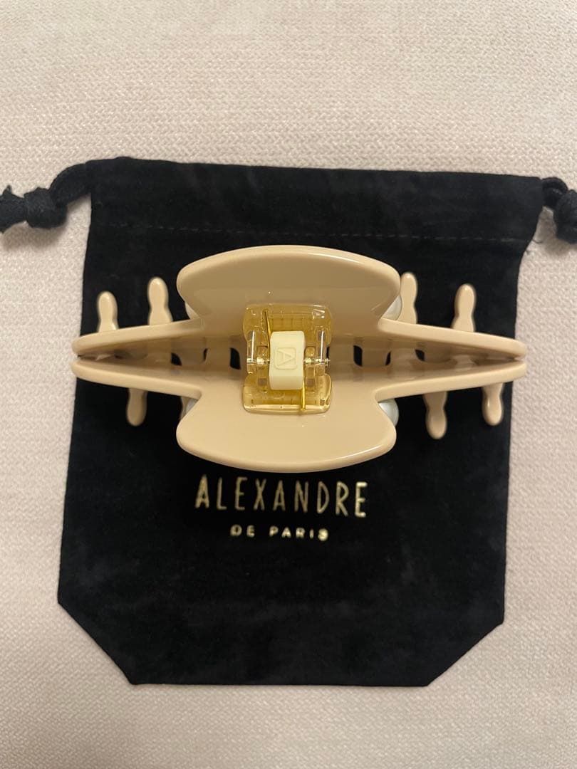 アレクサンドルドゥパリ　ヘアクリップ　パール　ベージュ　Ｌサイズ