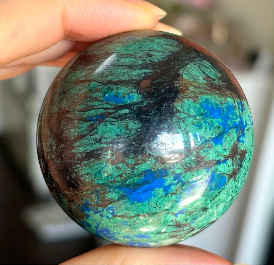 レア　高品質　アズライト　ターコイズ　スフィア