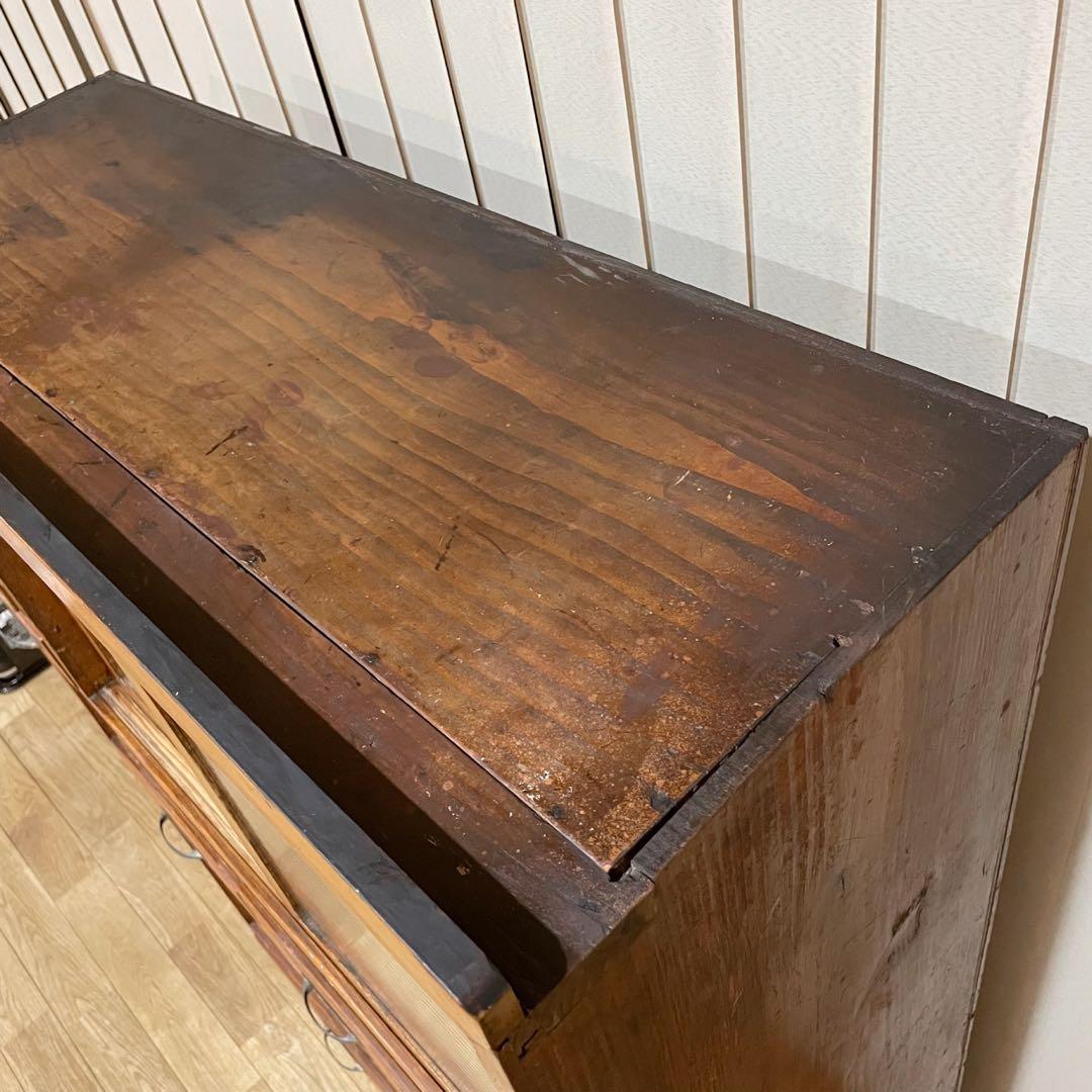 昭和 レトロ　戸棚　モールガラス　食器棚　本棚　アンティーク　当時物　水屋