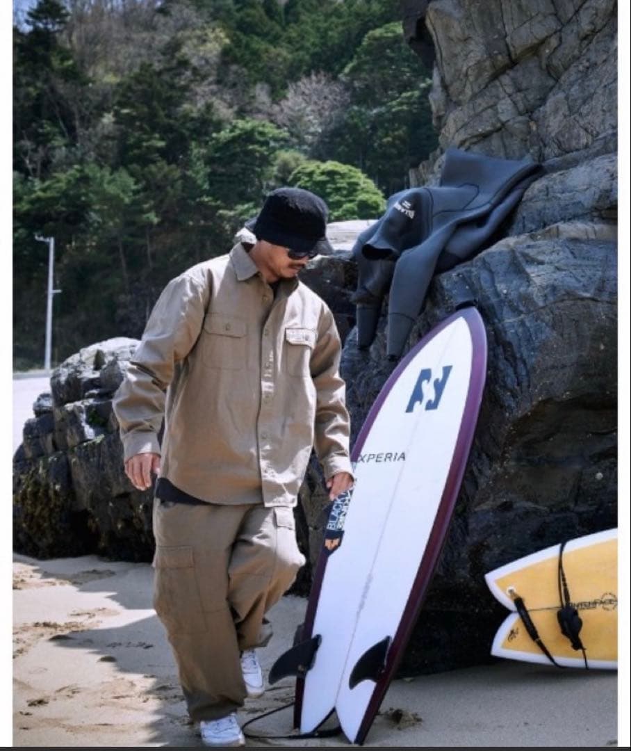 定価22000円セットアップ/ビラボンADIV ミリタリーシャツ➕カーゴパンツ