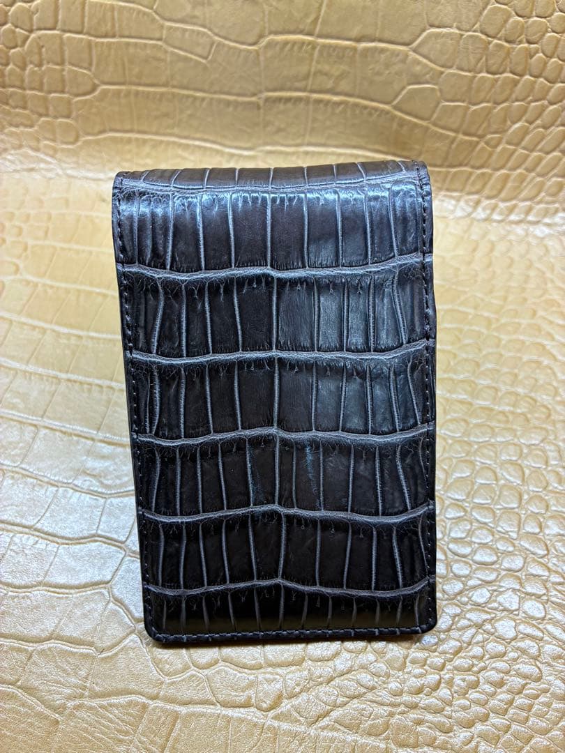 7senseクロコダイル・ポロサス・パスケース＆名刺入れ(カードケース)/チョコ
