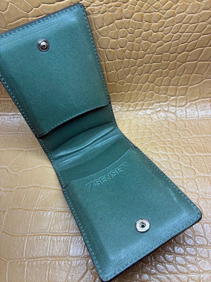 7senseクロコダイル・ポロサス・パスケース＆名刺入れ(カードケース)/チョコ