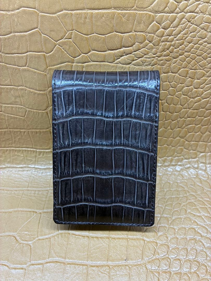 7senseクロコダイル・ポロサス・パスケース＆名刺入れ(カードケース)/チョコ