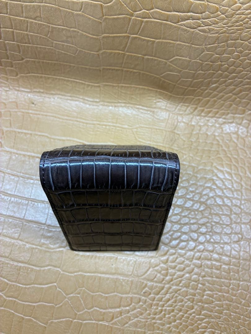 7senseクロコダイル・ポロサス・パスケース＆名刺入れ(カードケース)/チョコ