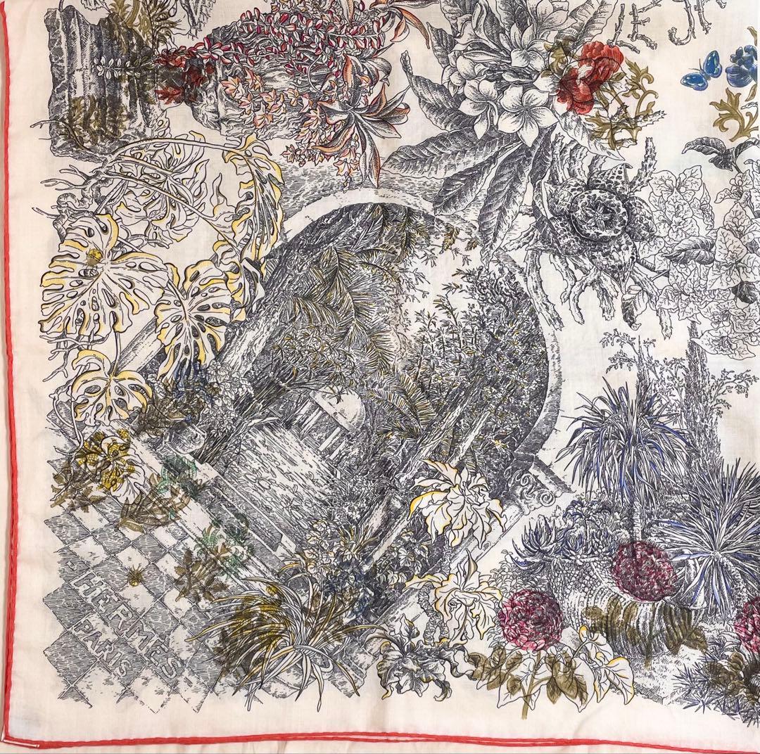 【希少！美品！】HERMES カレジェアン レイラの庭 ホワイト マルチカラー