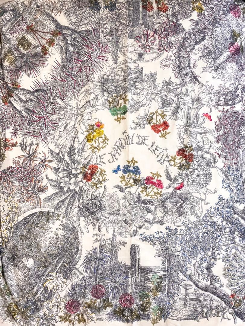 【希少！美品！】HERMES カレジェアン レイラの庭 ホワイト マルチカラー