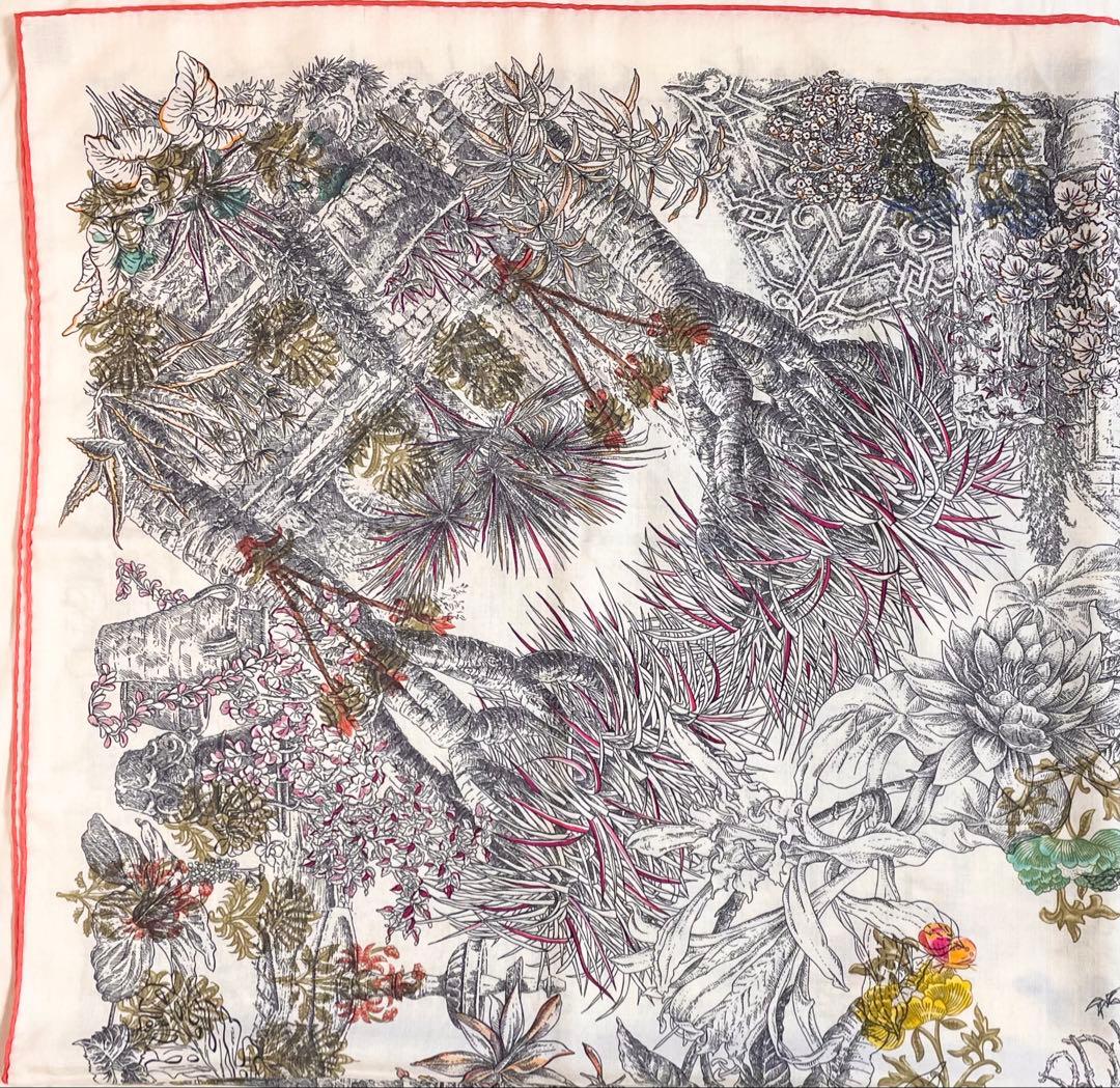 【希少！美品！】HERMES カレジェアン レイラの庭 ホワイト マルチカラー