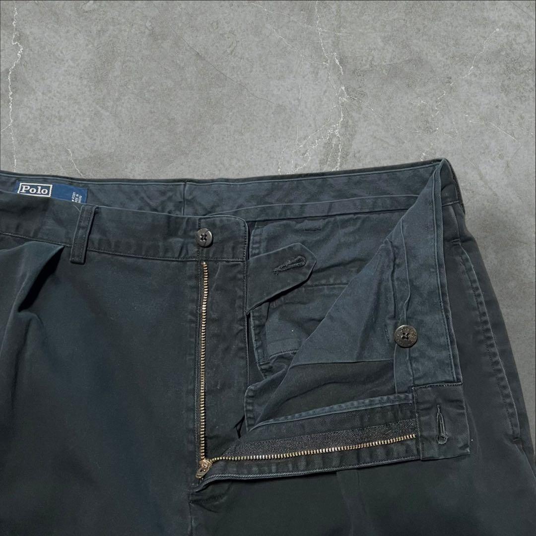 【W36】90sPolobyRalphLaurenAndrewPant黒チノパン