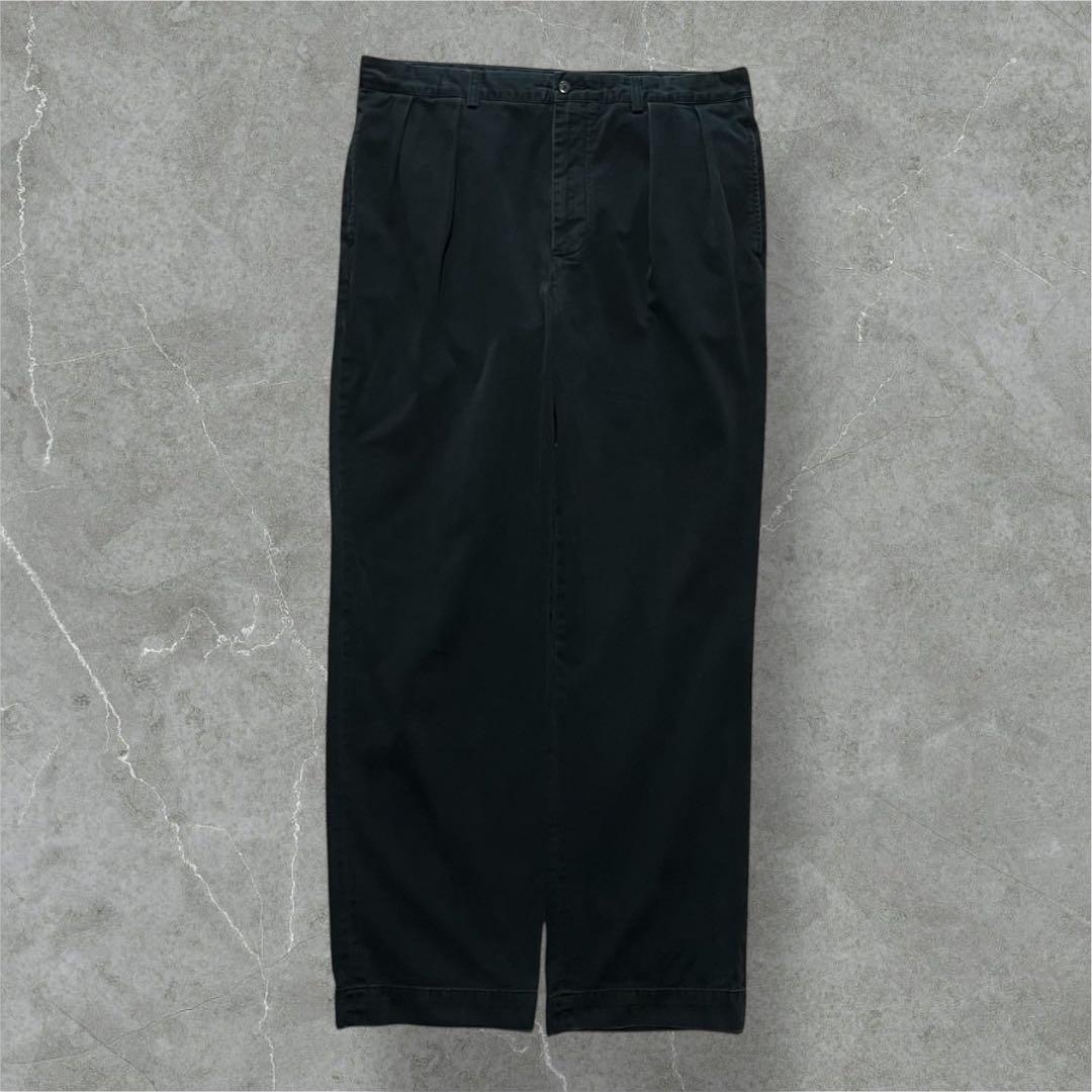【W36】90sPolobyRalphLaurenAndrewPant黒チノパン