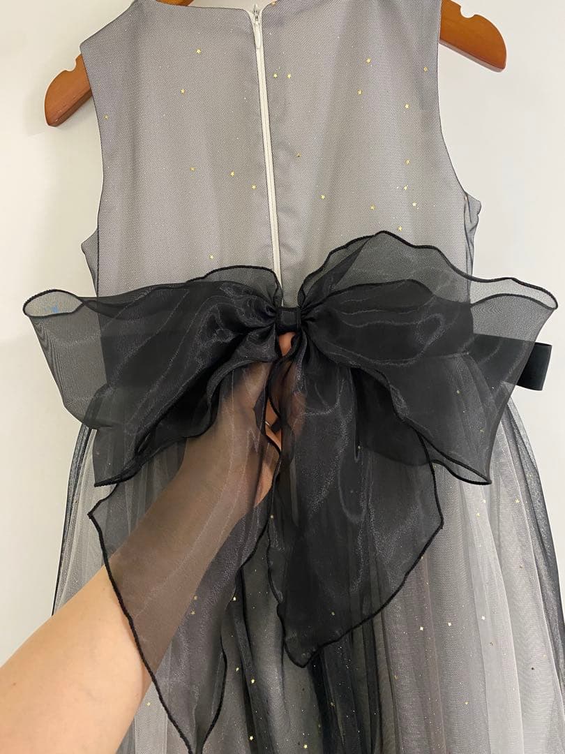 DRESCCO グラデーショングレービジューストーンロングドレス 125