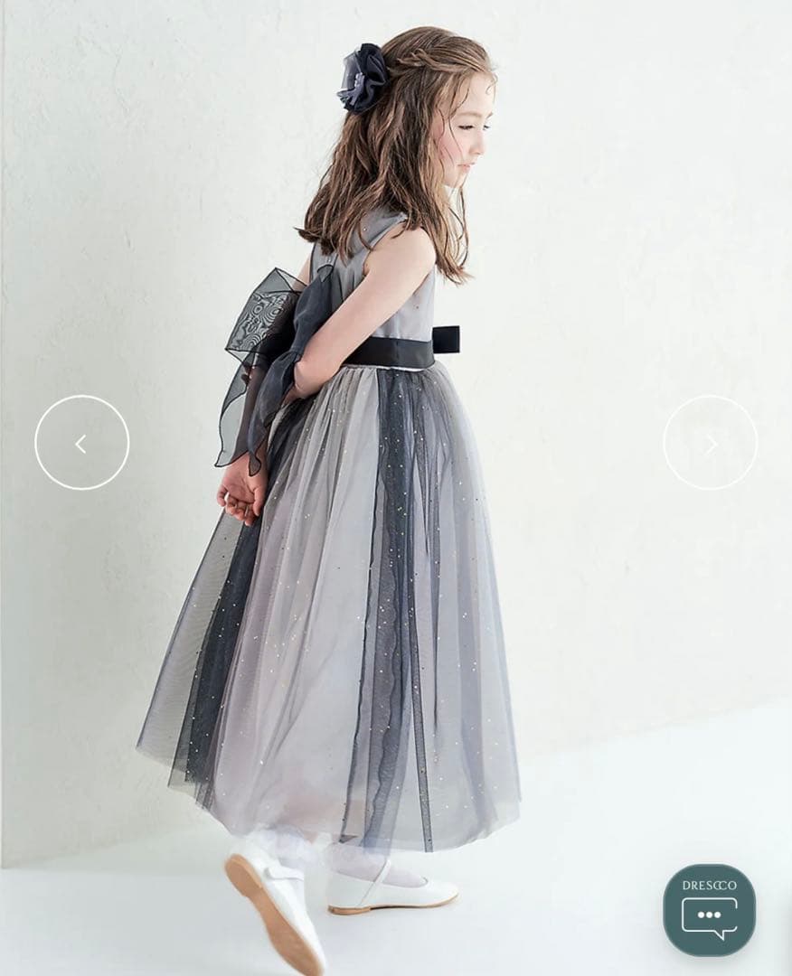 DRESCCO グラデーショングレービジューストーンロングドレス 125