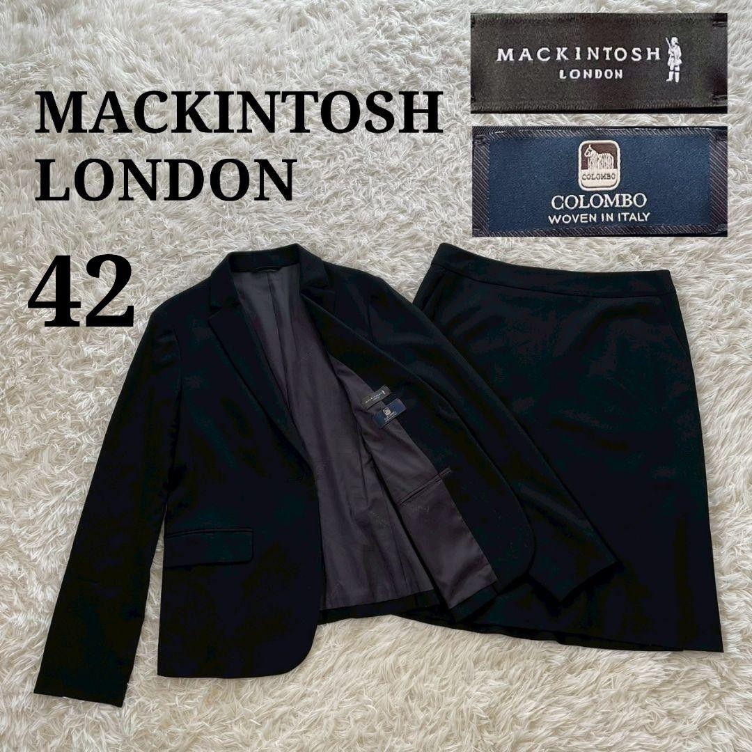マッキントッシュ　ロンドン　セットアップ　スーツ　黒　イタリア製生地