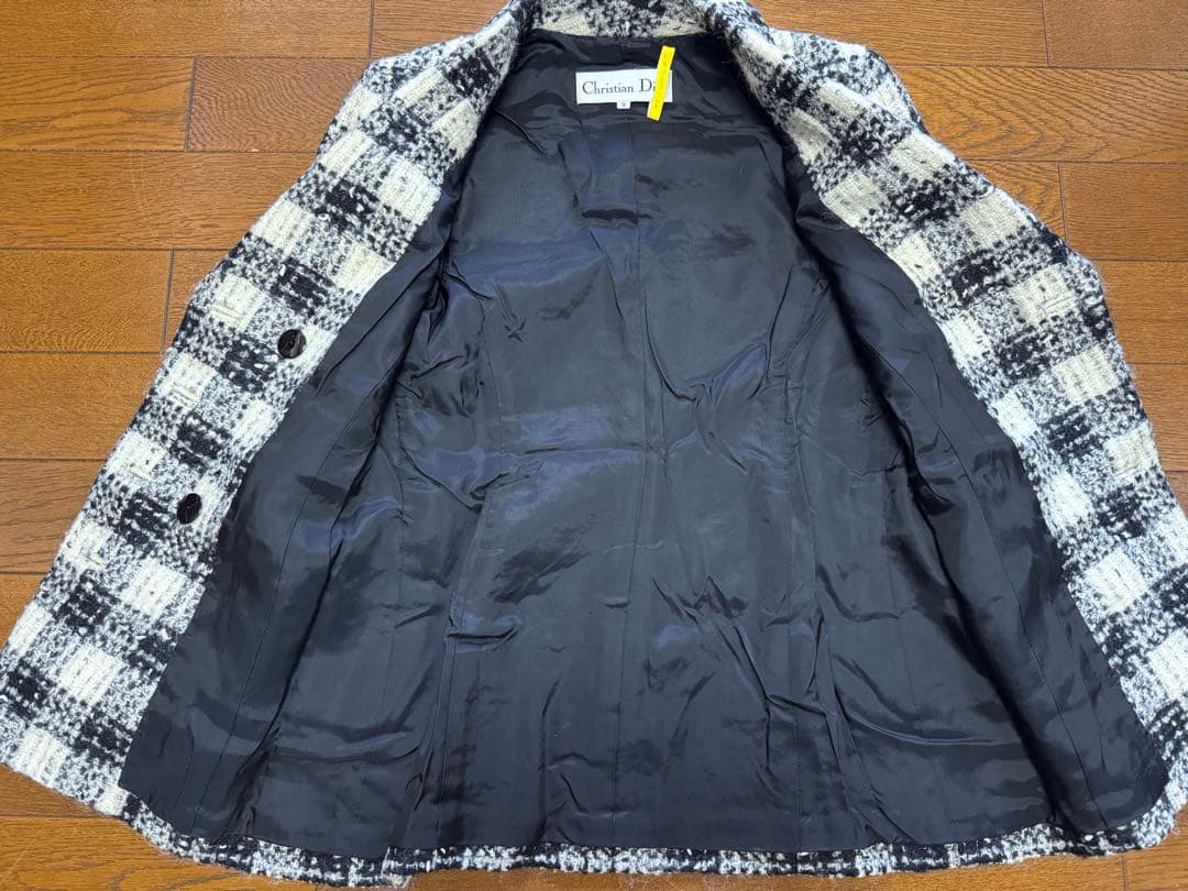 80〜90s ビンテージChristian Dior チェック柄 ツイードJK