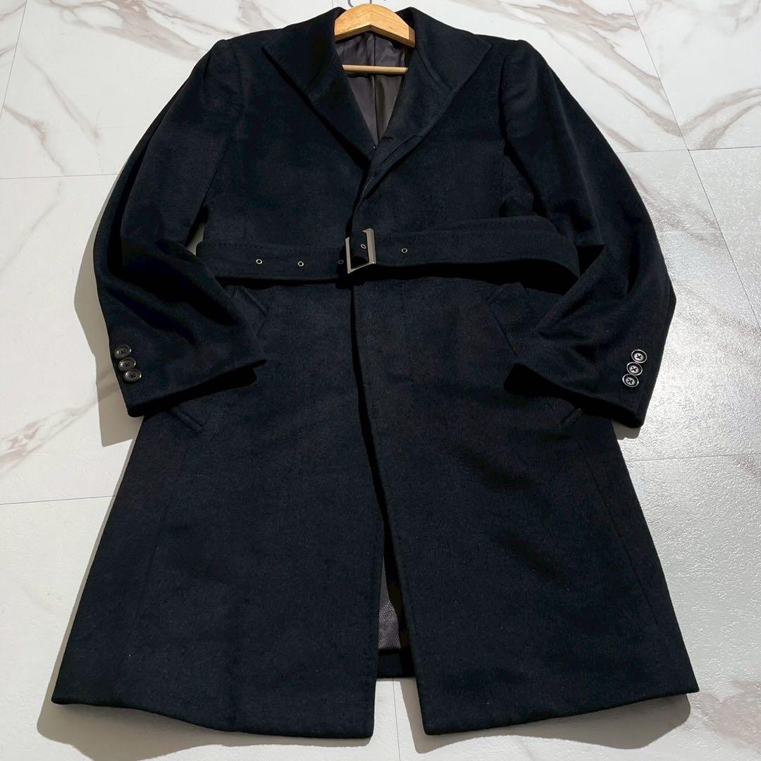 【極美品◦アンゴラ100%✨】プラチナ コムサ チェスターコート ベルト 黒 M
