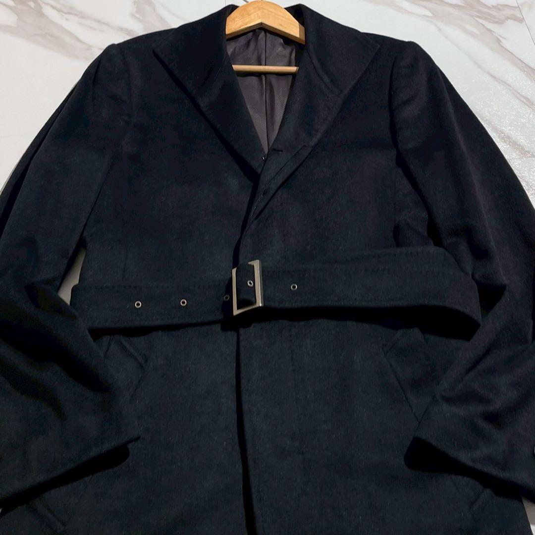 【極美品◦アンゴラ100%✨】プラチナ コムサ チェスターコート ベルト 黒 M