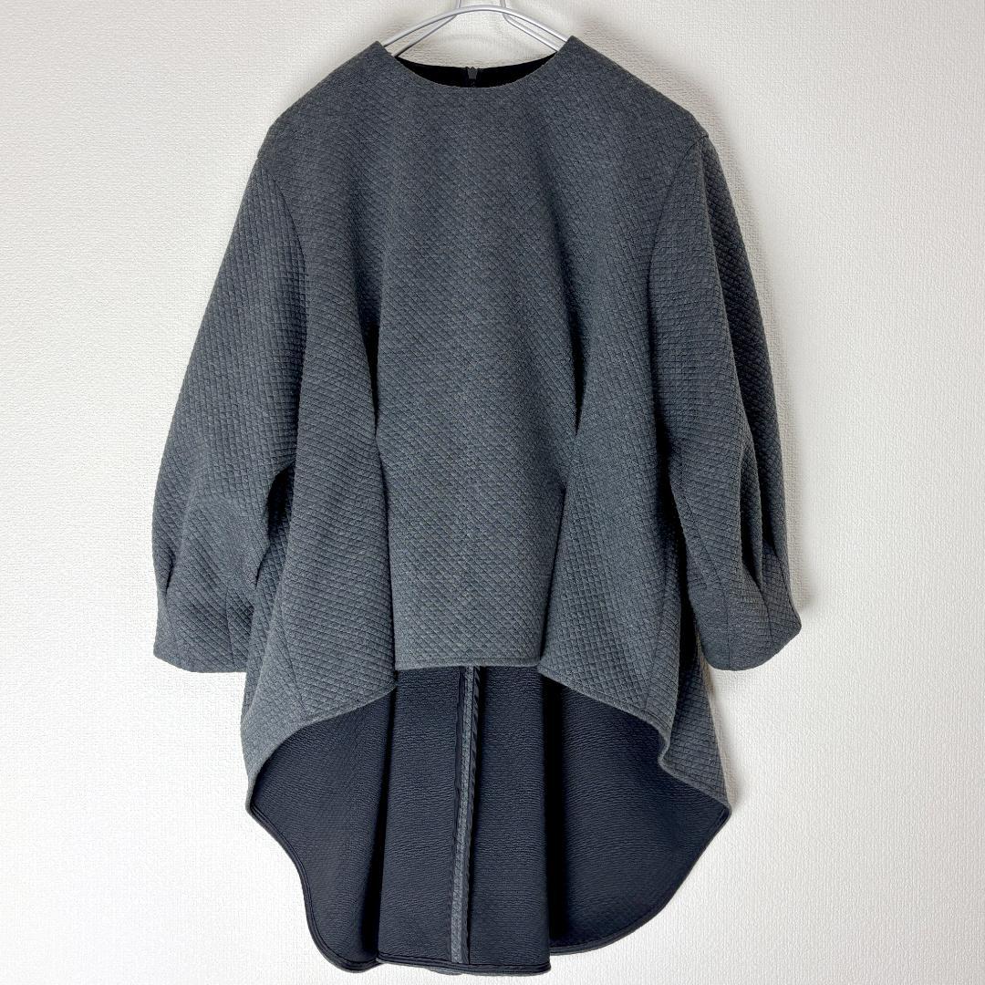 LE PHIL スクエアジャガード ジャージ ブラウス F グレー ル フィル