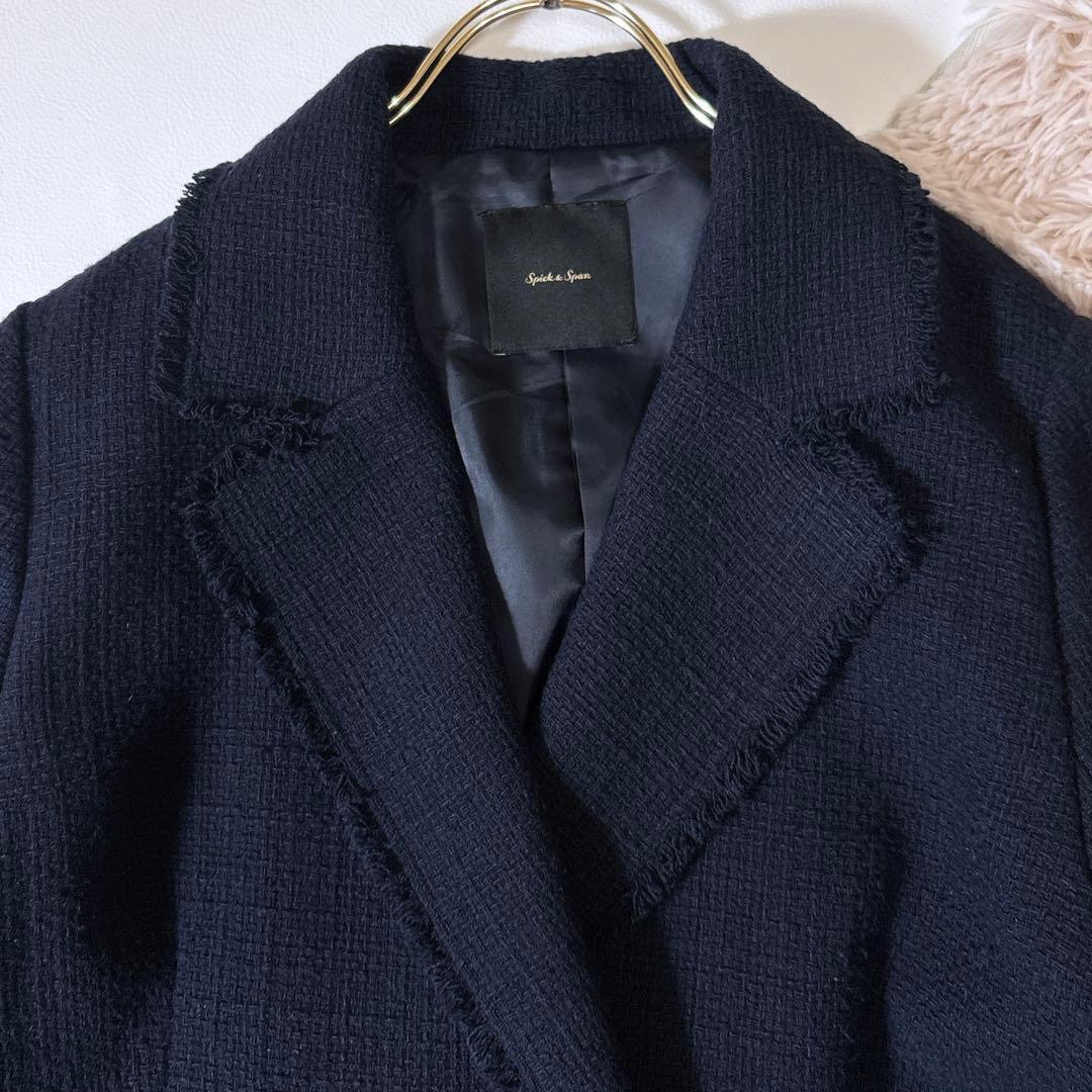 未使用級ꕥスピックアンドスパン 完売 ファンシーツイードダブルブレストジャケット