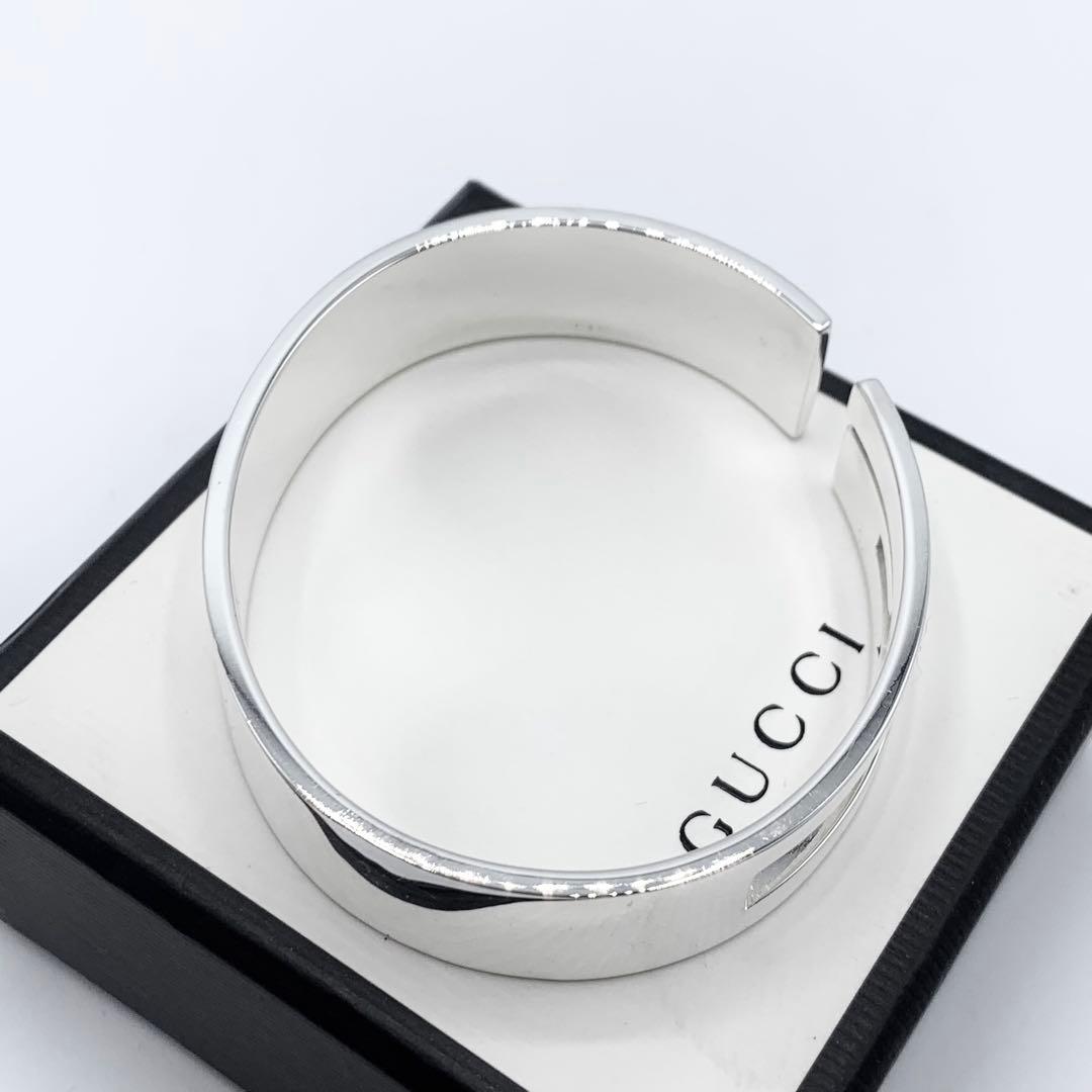 【美品】GUCCI ブレスレット　バングル　カットアウトG ヴィンテージ　925