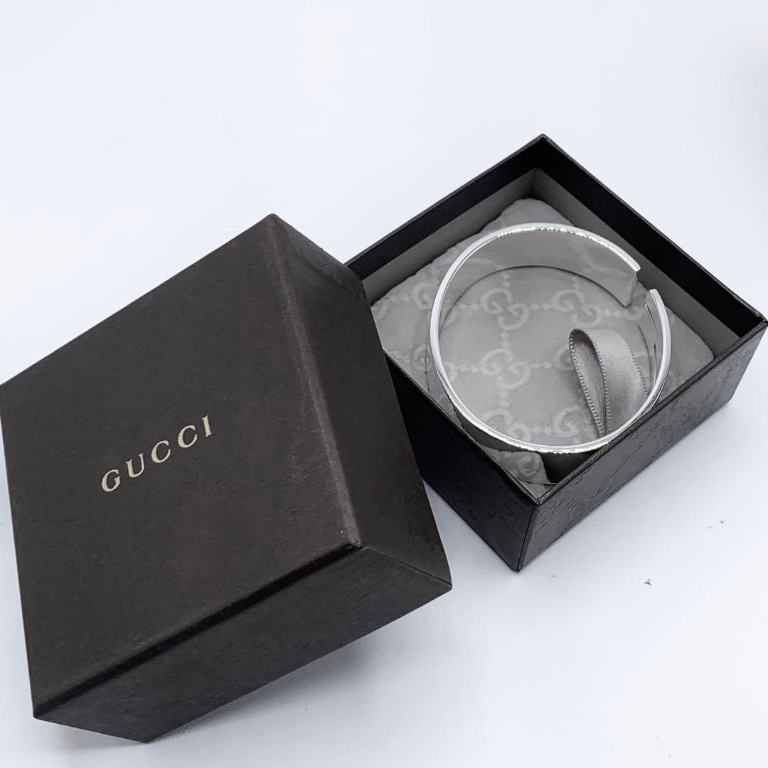 【美品】GUCCI ブレスレット　バングル　カットアウトG ヴィンテージ　925