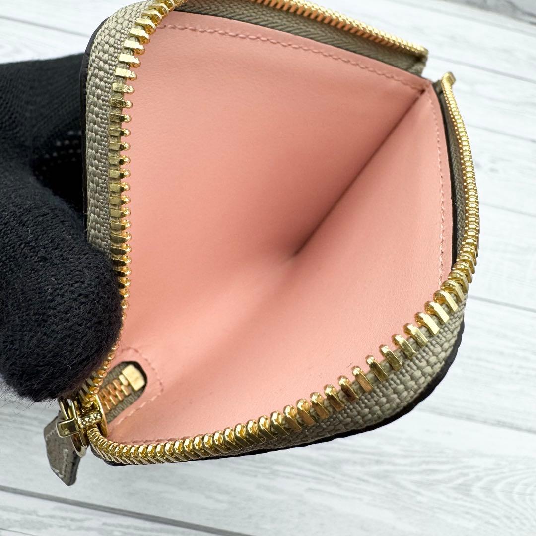 【未使用】ボナベンチュラ ケース　グレージュ　ピンク　バイカラー　レザー