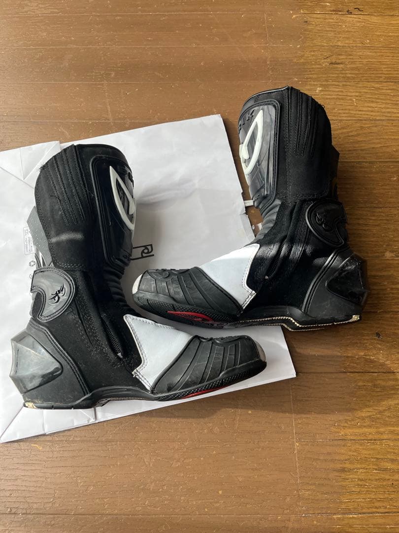 BERIK バイク用ブーツ サイズ40 ブラック/ホワイト