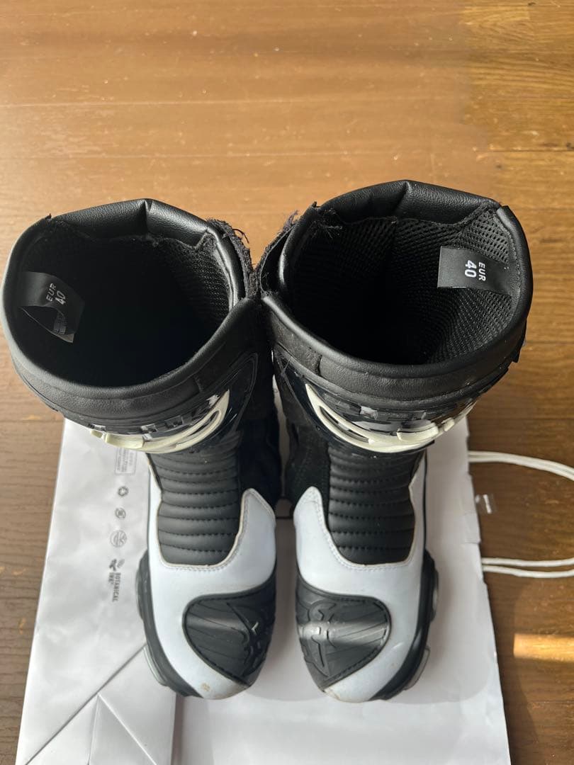 BERIK バイク用ブーツ サイズ40 ブラック/ホワイト