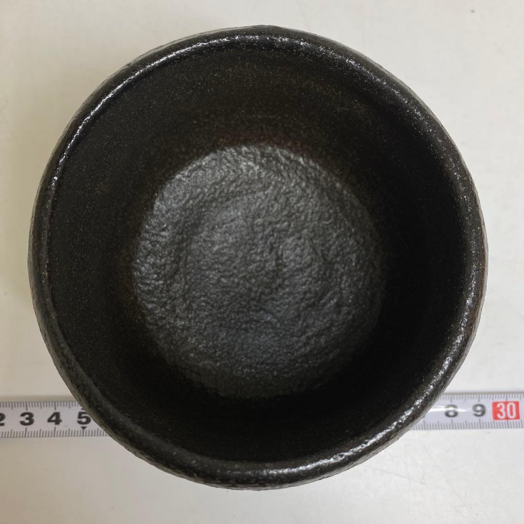 佐々木照楽 長次郎禿うつし黒茶碗　共箱　幅約10.5㎝　東R8-0213☆2F