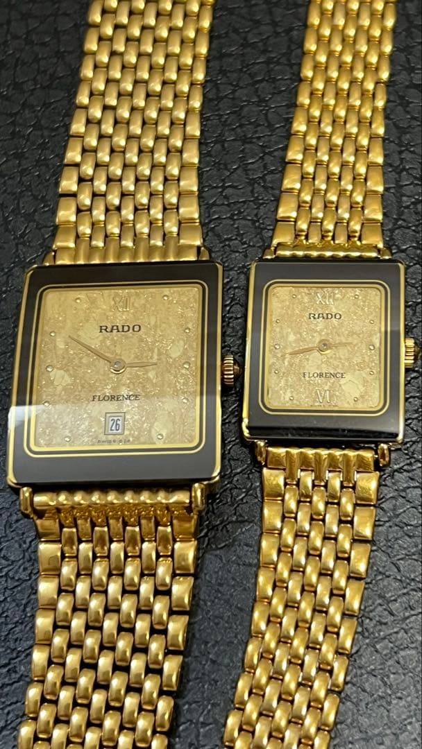 RADO ゴールド スクエア型 ペアウォッチ