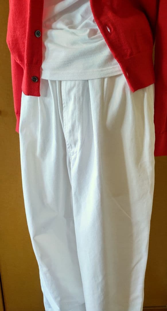 【美品】コムデギャルソン オムプリュス ホワイト 綿パン 男性Ｓで女性Lサイズ