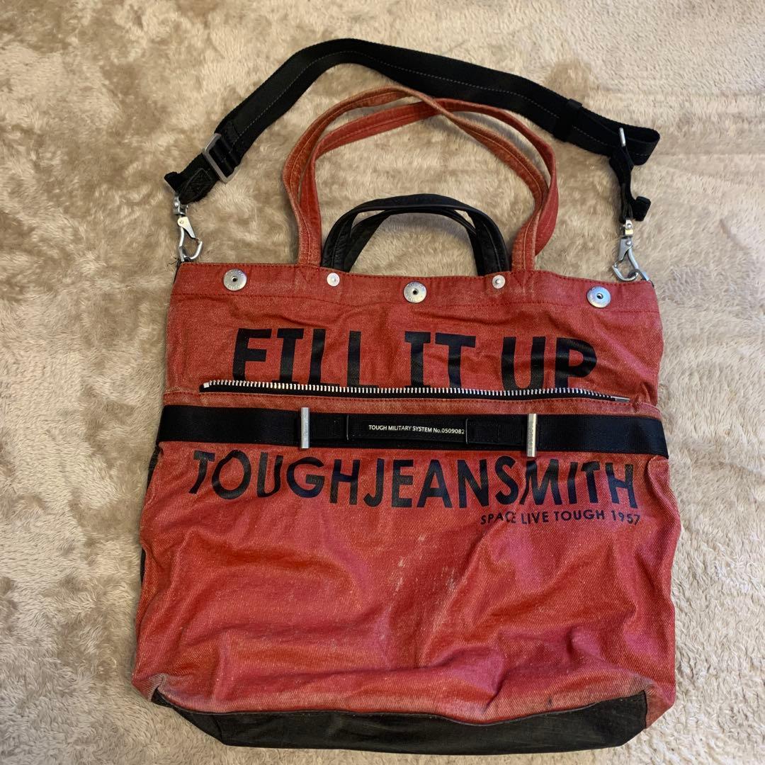TOUGH JEANS SMITH トートバッグ レッド/ブラック