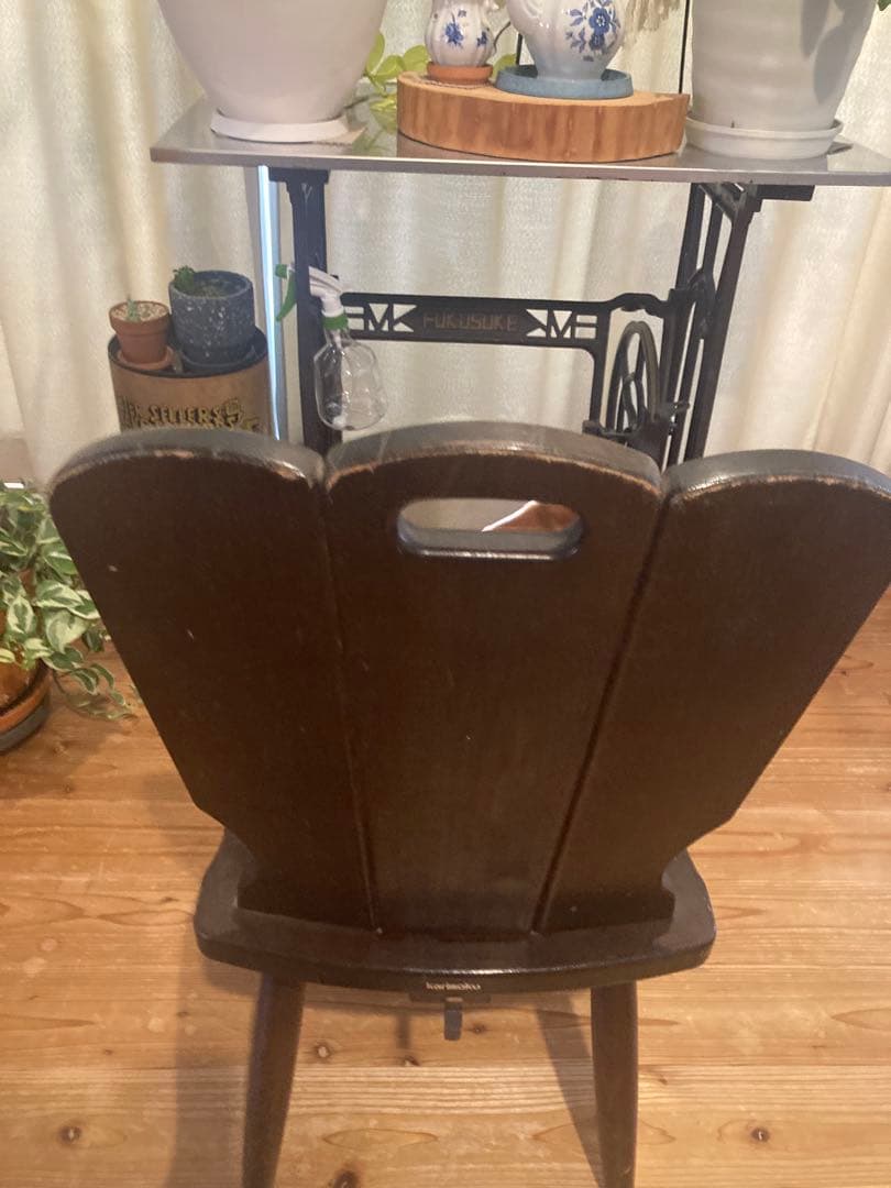 昭和レトロ　カリモク RUSTICオーク材 ダイニング チェア 楔式