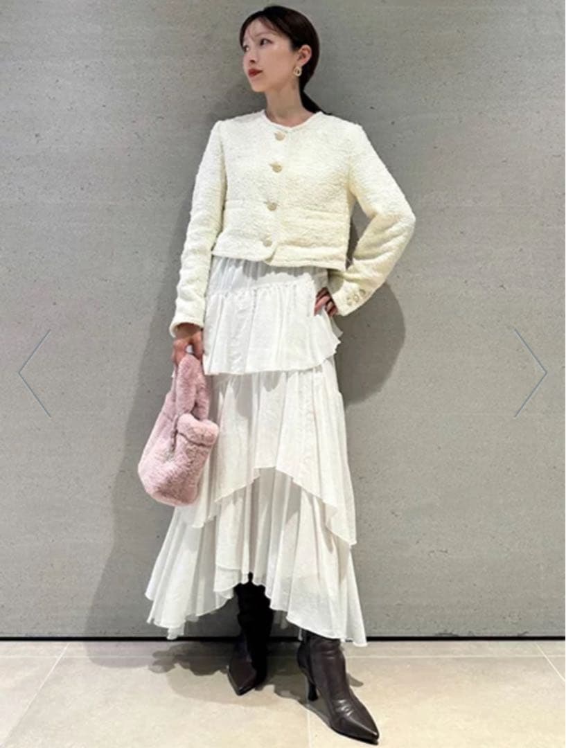 【新品タグ付き】スナイデル ミックスツイードジャケット ホワイト