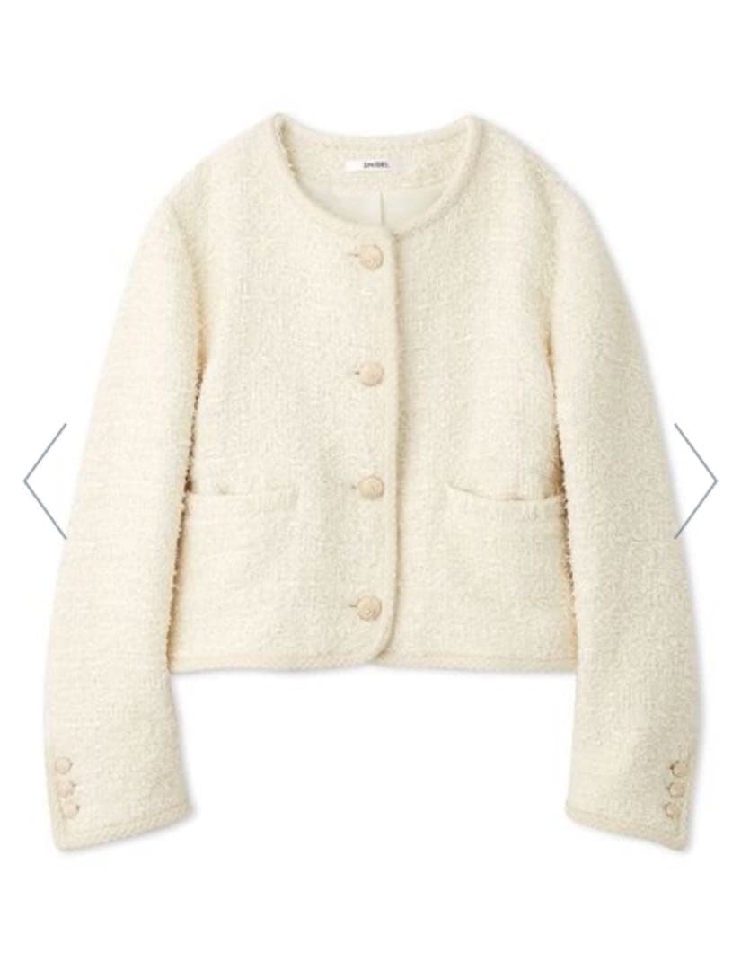 【新品タグ付き】スナイデル ミックスツイードジャケット ホワイト