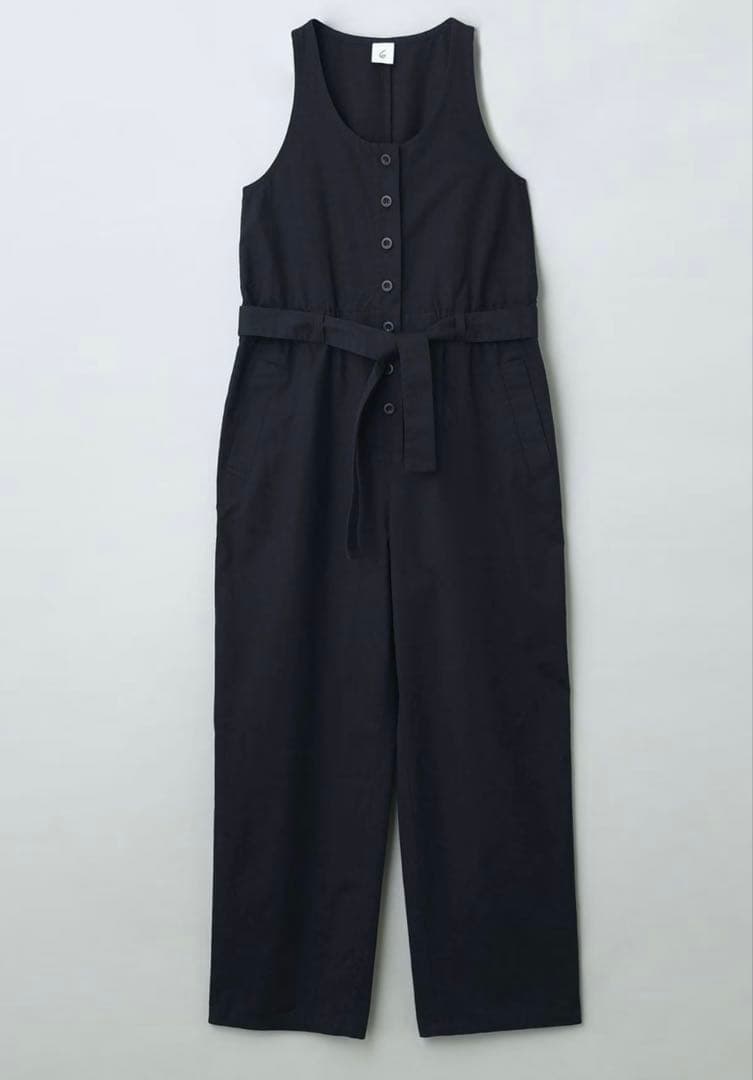 6roku＊ロクビューティ&ユースcottonフロントボタンオールインワン新品紺