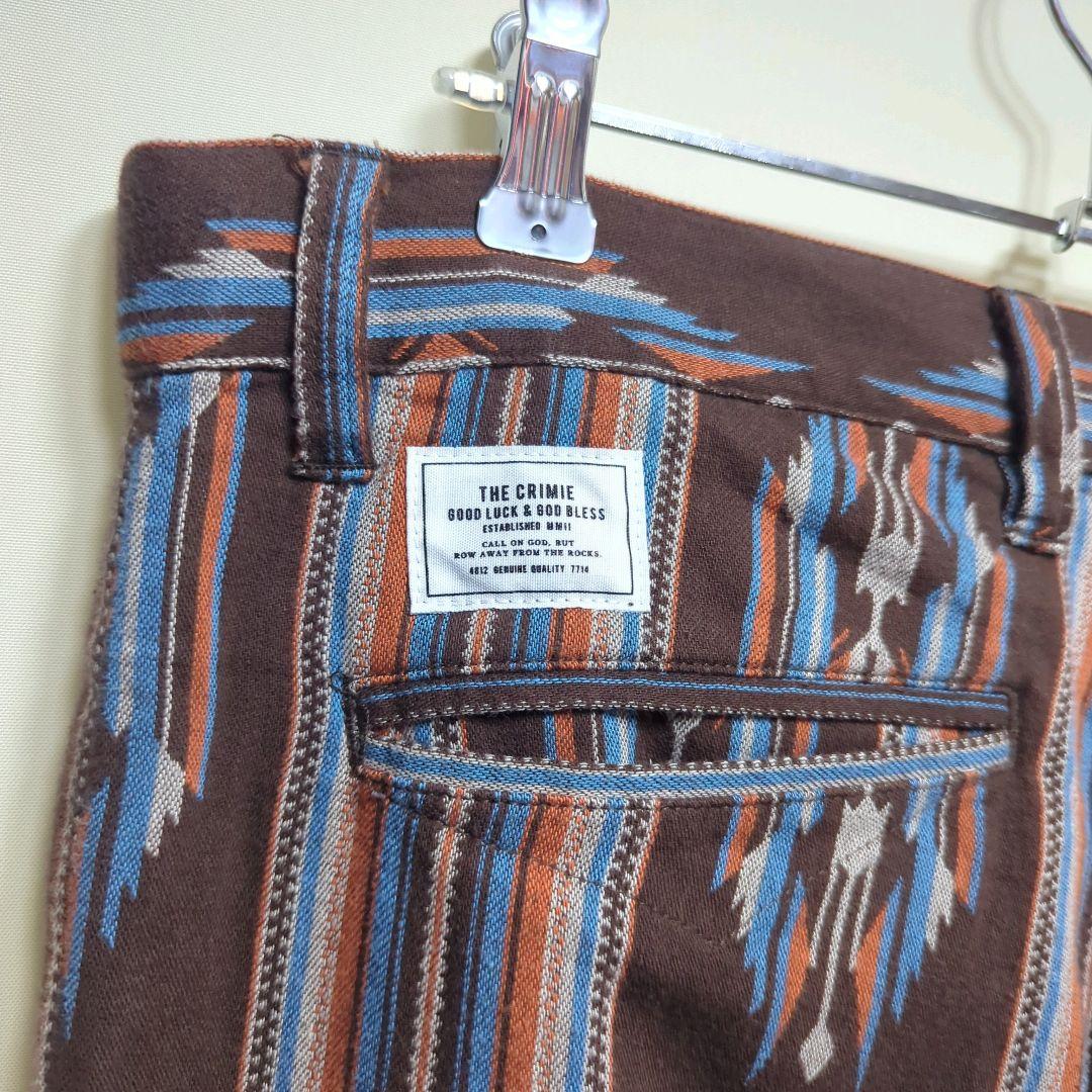 ★ CRIMIE ネイティブジャガード タック テーパード パンツ