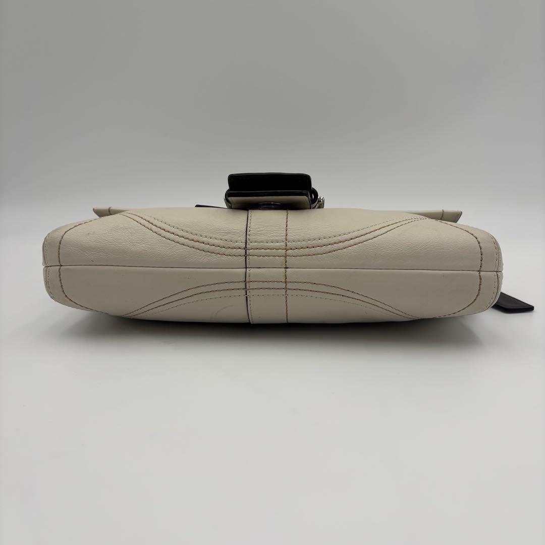 COACH コーチ ソーホー ワンショルダー 肩掛け デミフラップ 白 SOHO