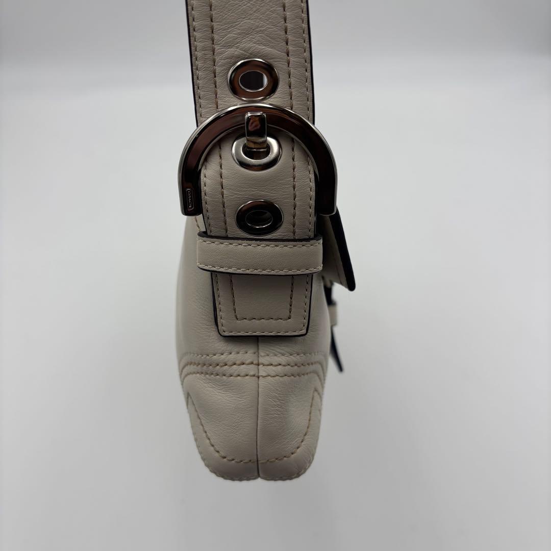 COACH コーチ ソーホー ワンショルダー 肩掛け デミフラップ 白 SOHO