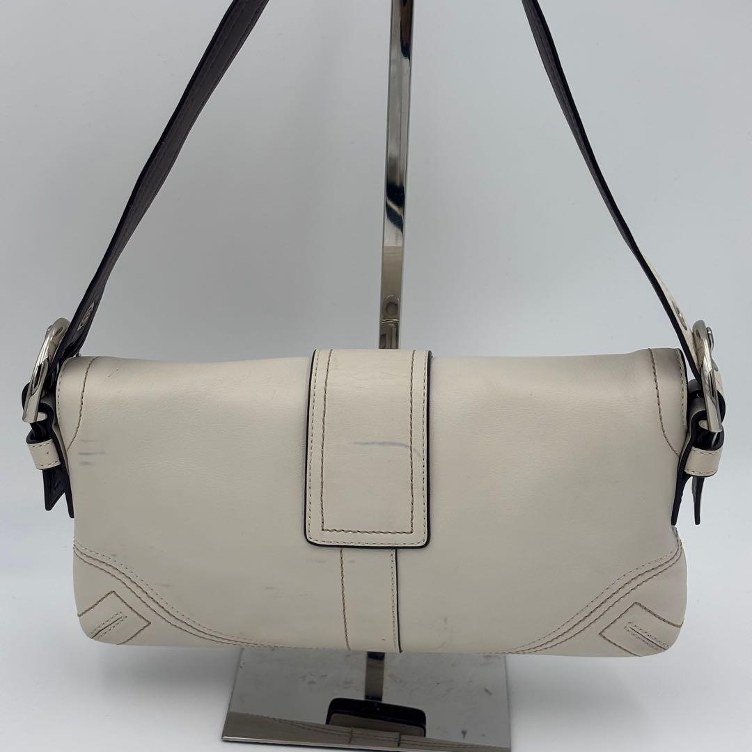 COACH コーチ ソーホー ワンショルダー 肩掛け デミフラップ 白 SOHO