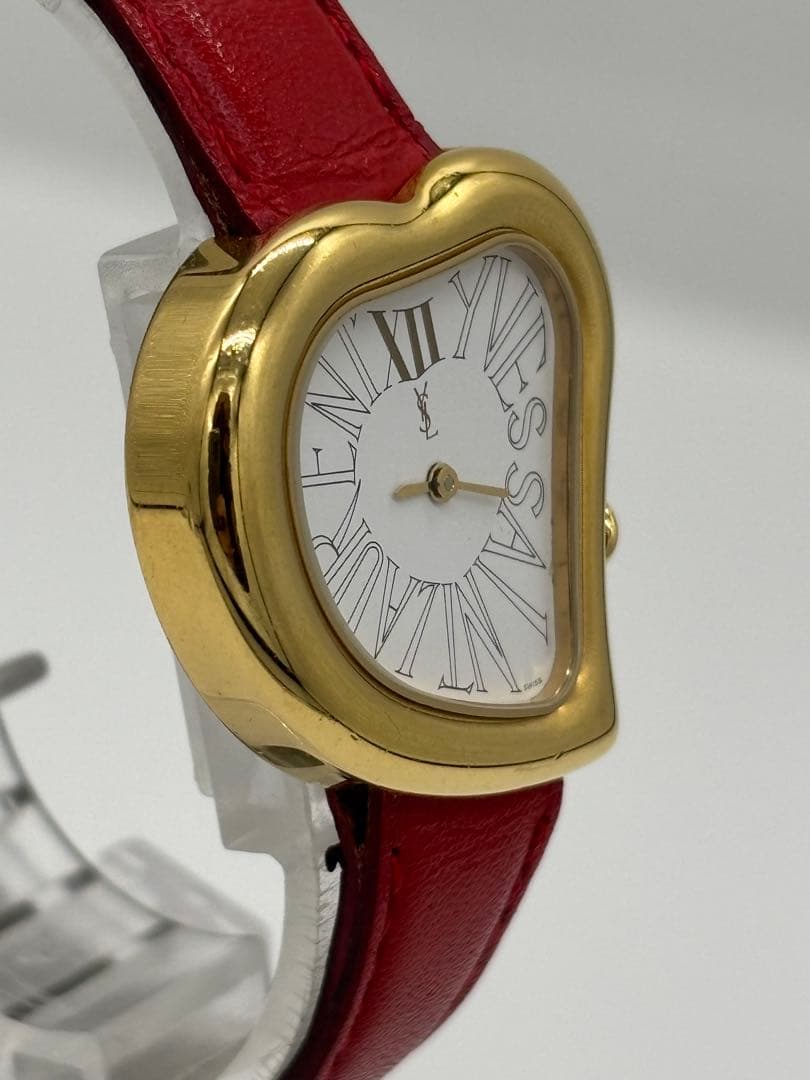 【美品】イヴサンローラン ハートウォッチ クォーツ【05F】純正ベルト【稼働品】