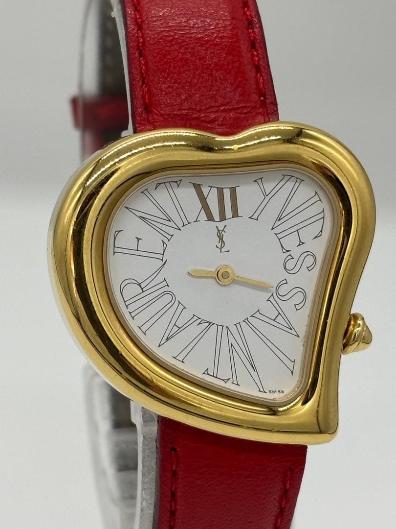 【美品】イヴサンローラン ハートウォッチ クォーツ【05F】純正ベルト【稼働品】
