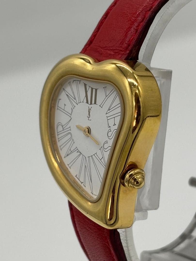 【美品】イヴサンローラン ハートウォッチ クォーツ【05F】純正ベルト【稼働品】