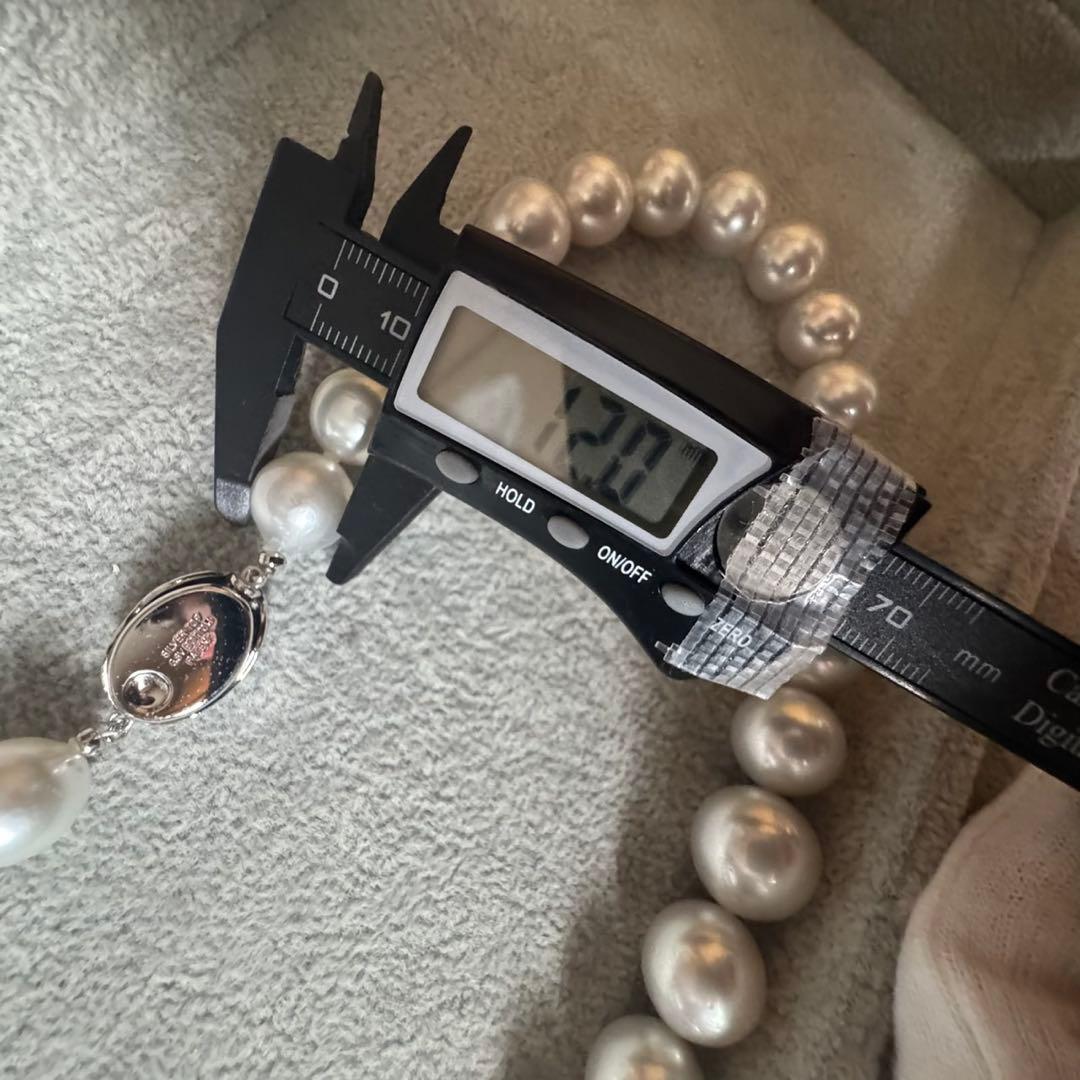 南洋真珠 大珠ネックレス イヤリングセット K14WG