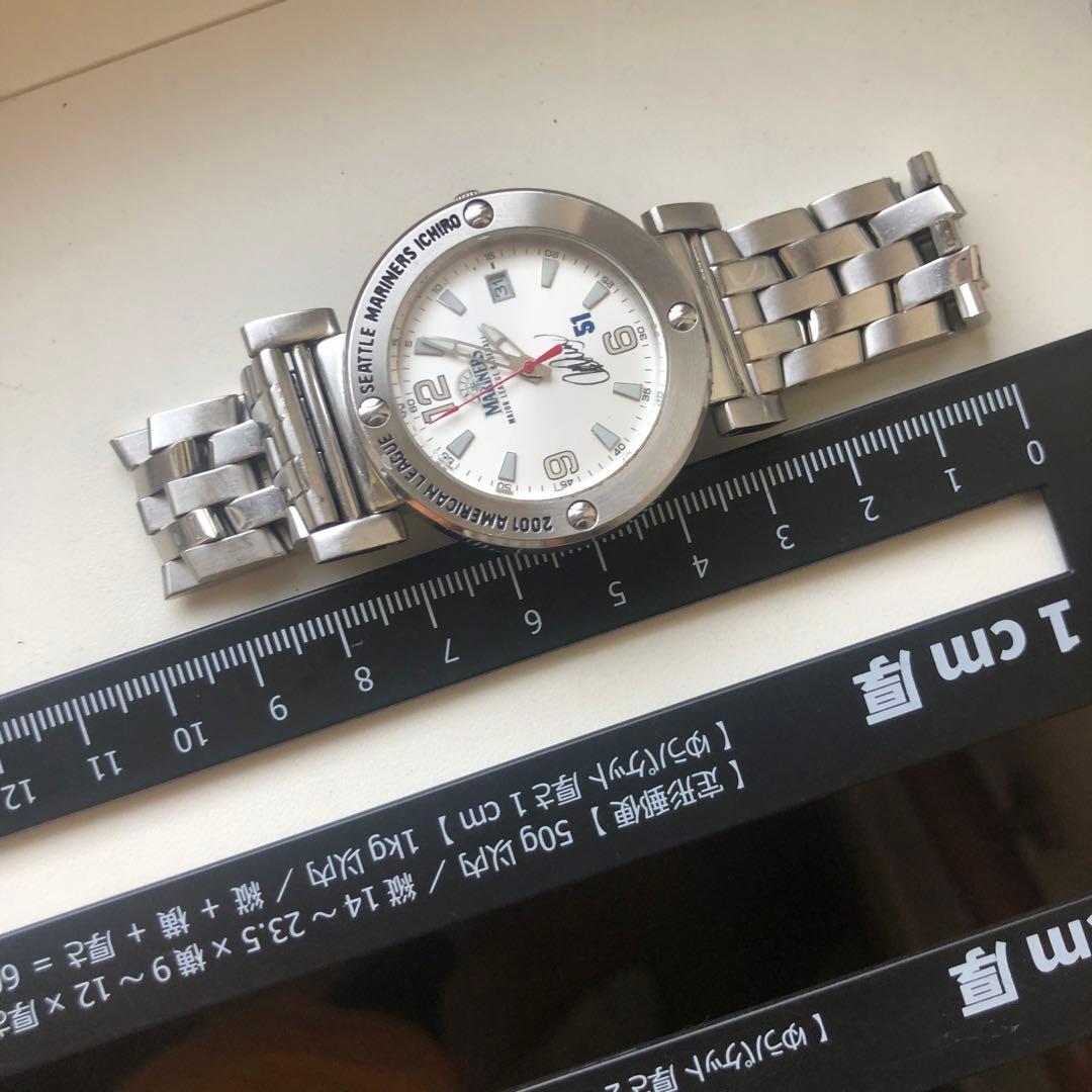 【極希少】MARINERS 2001年記念時計 イチローサイン入り　電池新品