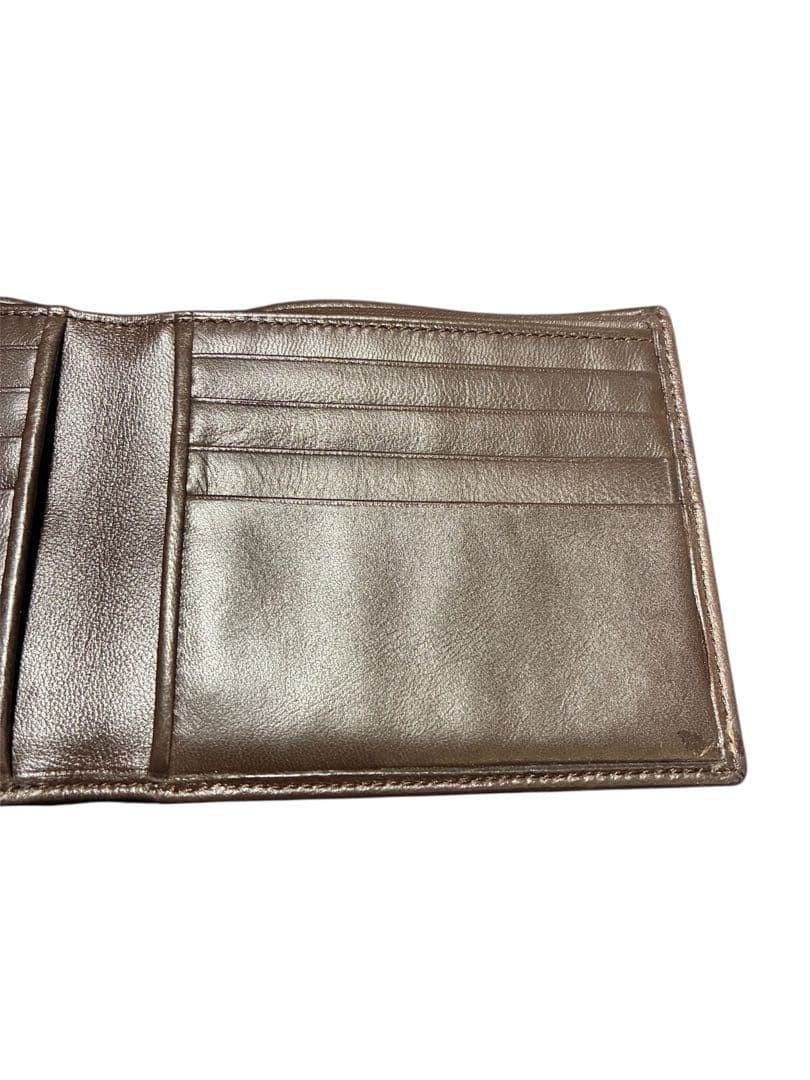 【LOEWE】二つ折り財布 アナグラム シープスキン レザー ダークブラウン