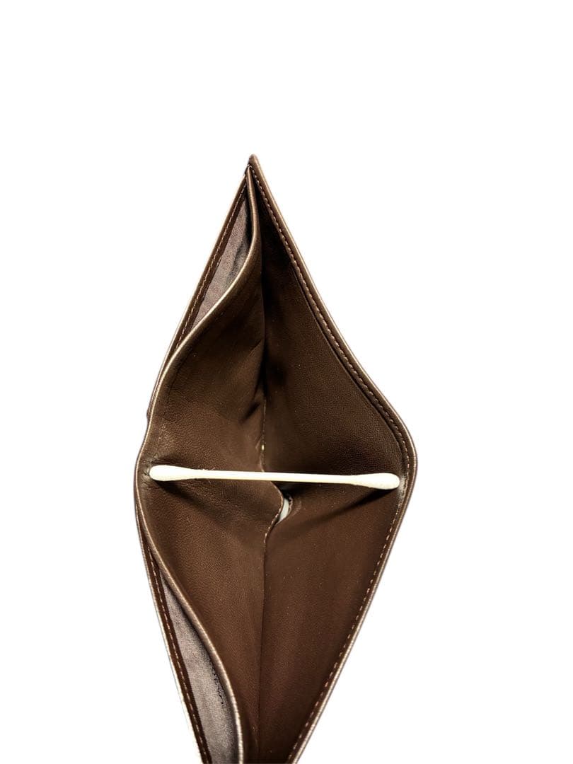 【LOEWE】二つ折り財布 アナグラム シープスキン レザー ダークブラウン