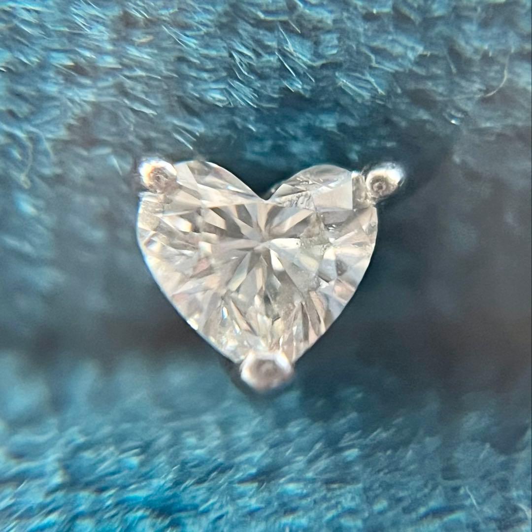 ピンクの猫さん❣️プラチナ ハートシェープカットダイヤ ピアス(片耳)