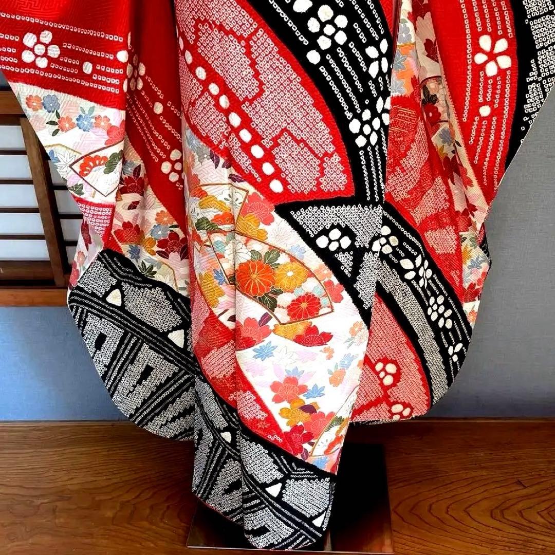 振袖フルセット　高身長　絞り　手描き友禅　成人式振袖　振袖　裄丈69 ➕サイズ