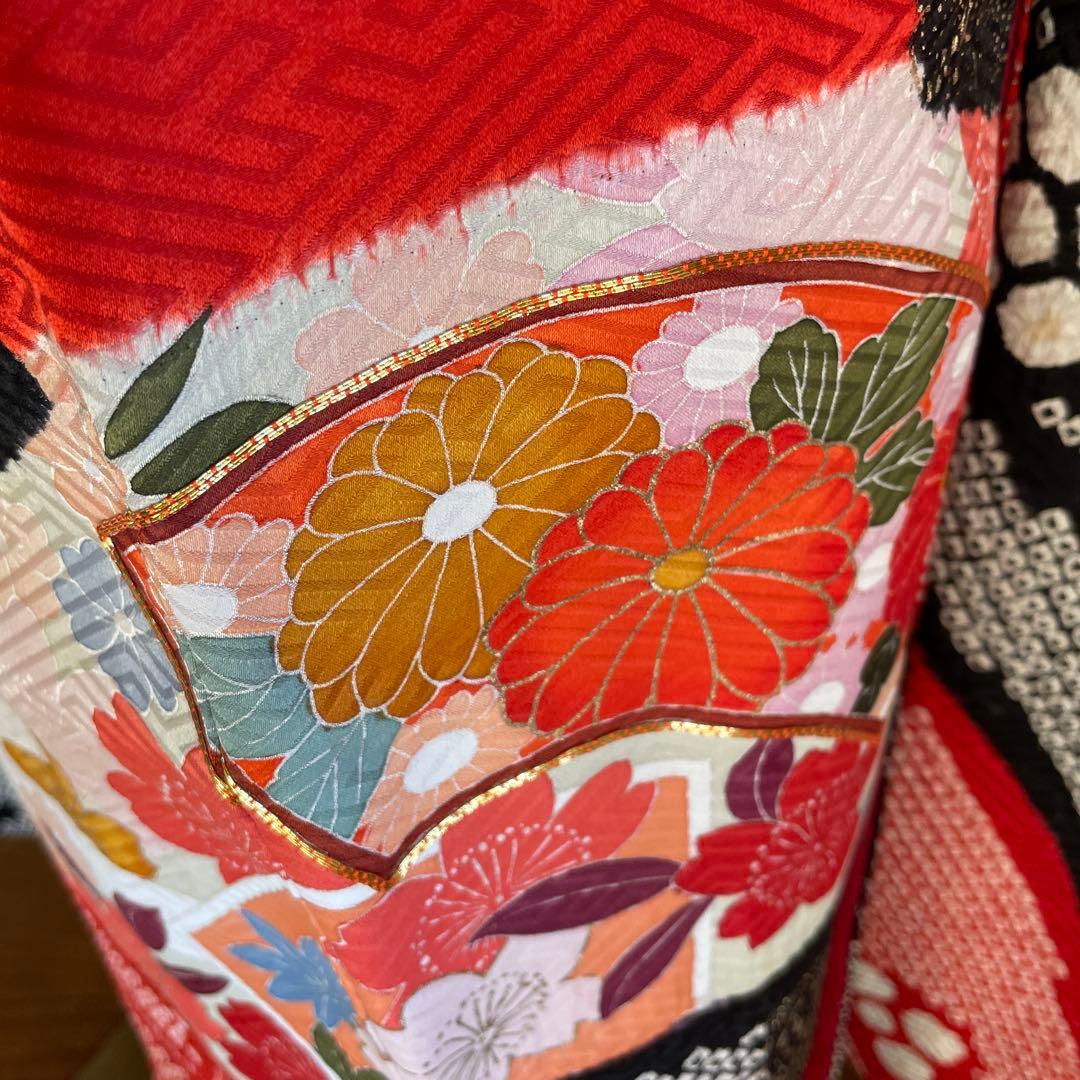 振袖フルセット　高身長　絞り　手描き友禅　成人式振袖　振袖　裄丈69 ➕サイズ